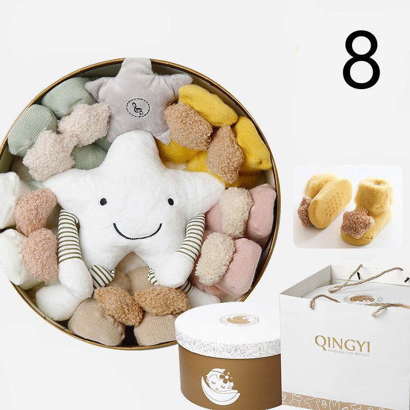 Newborn Children Baby Full Moon Cotton Socks Gift Set