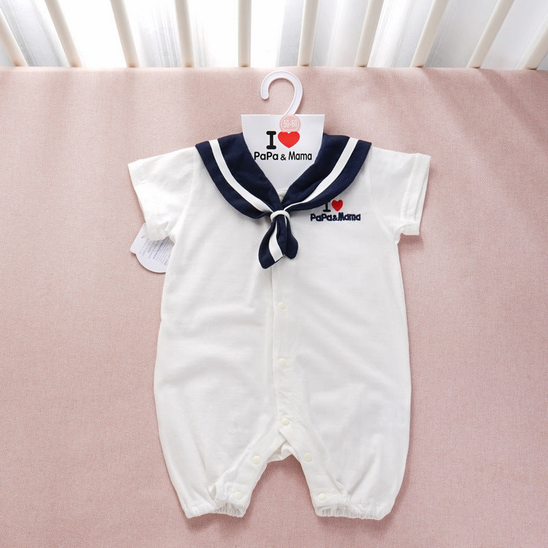 Babykleding in marineblauwe stijl, pasgeboren kleding, babyrompertjes
