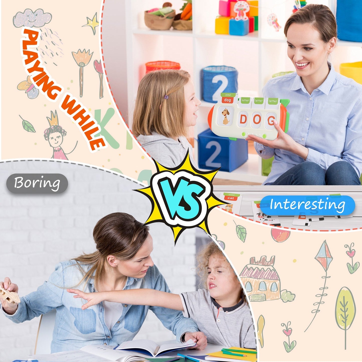 Talking Flash Cards And Finger Counting Math Board Interactive Learning Toys For Kids Aged Over 3  Number Alphabet Words Song Learning