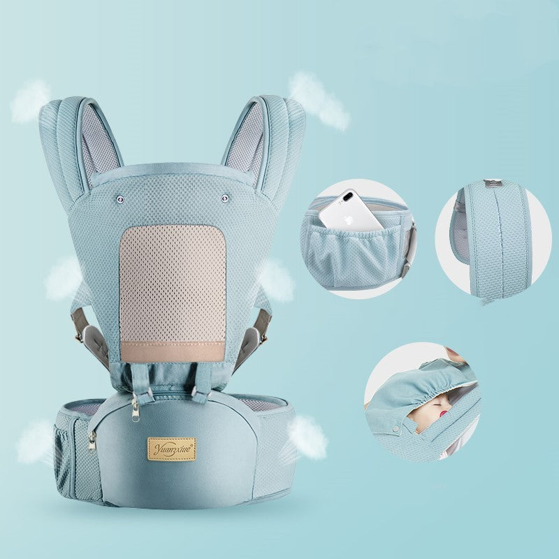 Draagzak voor baby met babyzitting op lendensteun