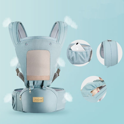 Draagzak voor baby met babyzitting op lendensteun